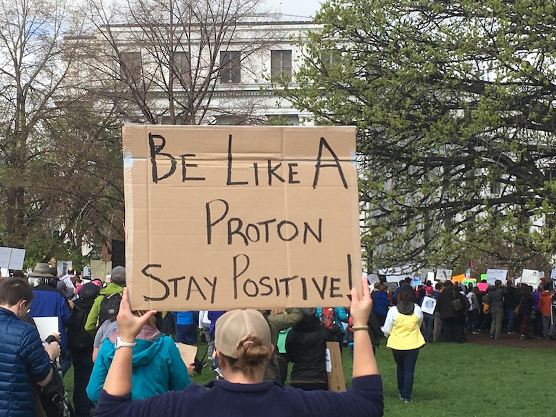 Be like a proton, stay positive