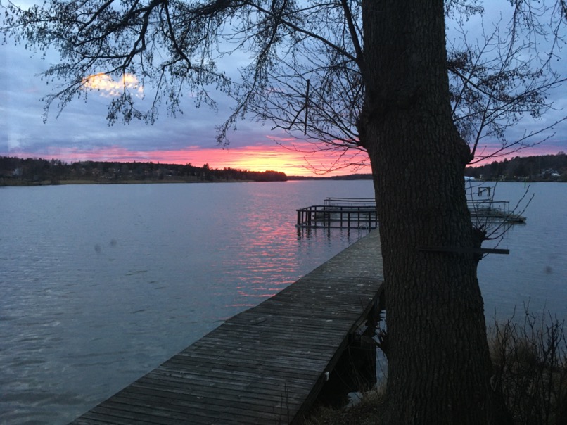 Coucher de soleil sur le lac Mälaren